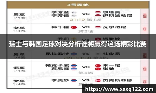 瑞士与韩国足球对决分析谁将赢得这场精彩比赛